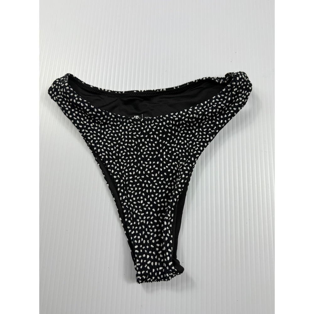 BuffBunny Collection Bikini Bottoms High‎ Cut Cheeky Black White XS